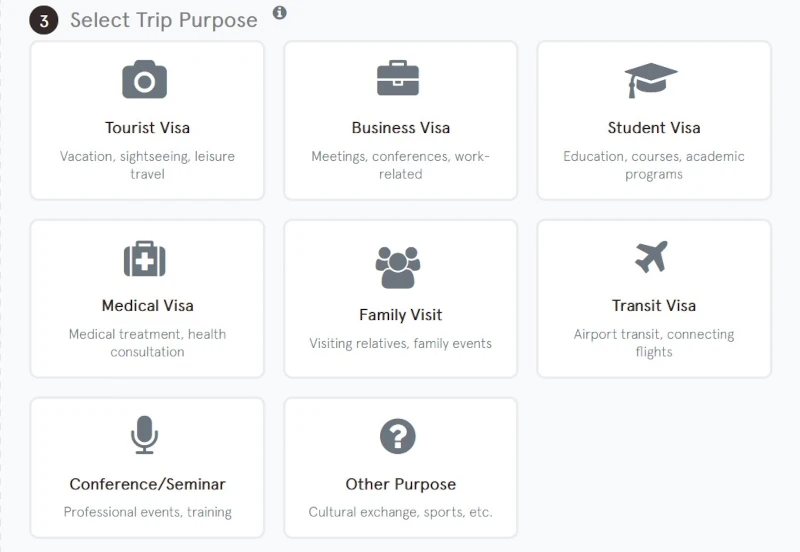 Trip Purpose Selection